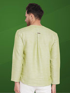 Even Apparels Men's Pure Cotton Green Kurta | Grocsy