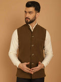 Even Apparels Pure Wool Nehru Jacket - Green | Grocsy