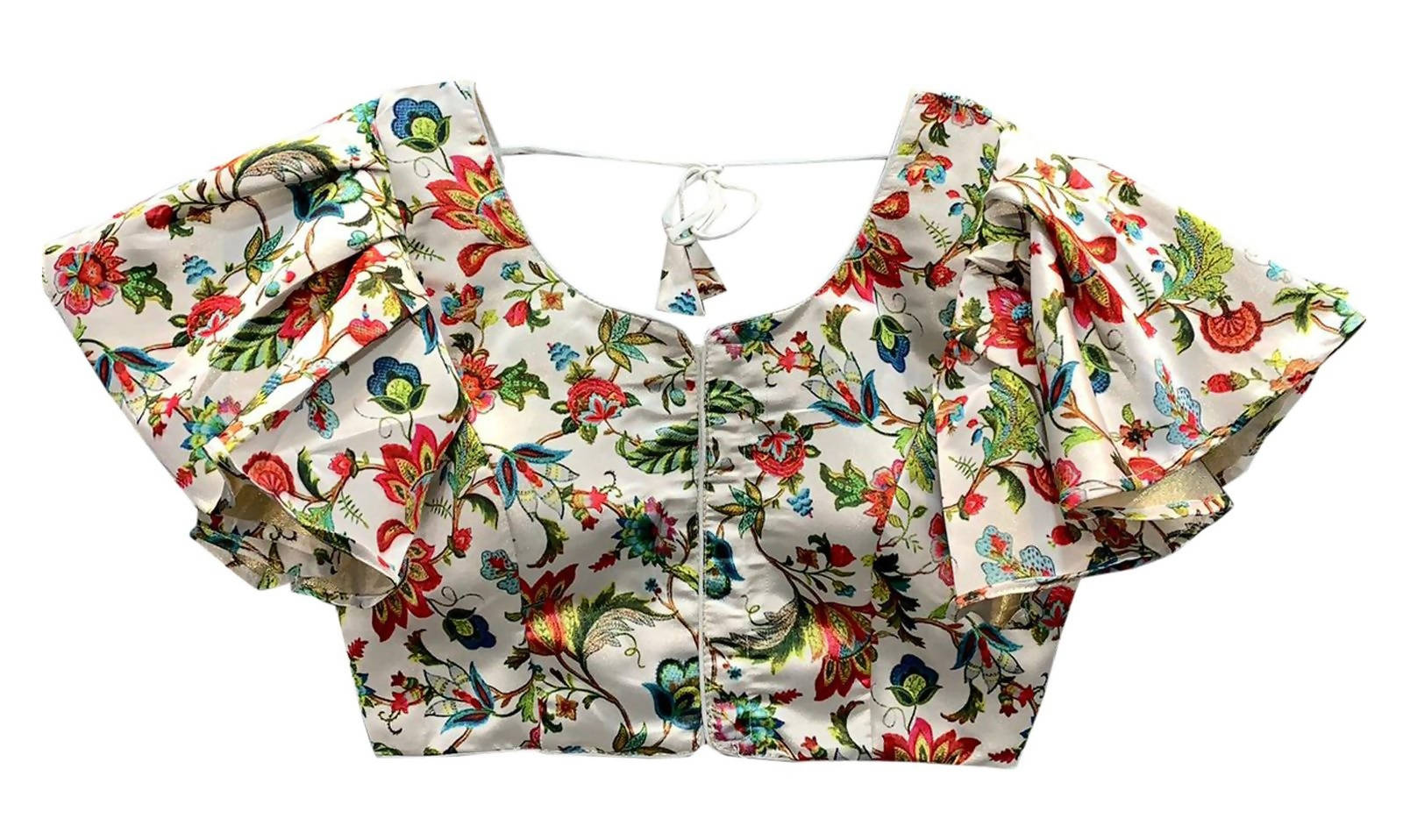 Vamika White Mate Digital Print Blouse | Grocsy