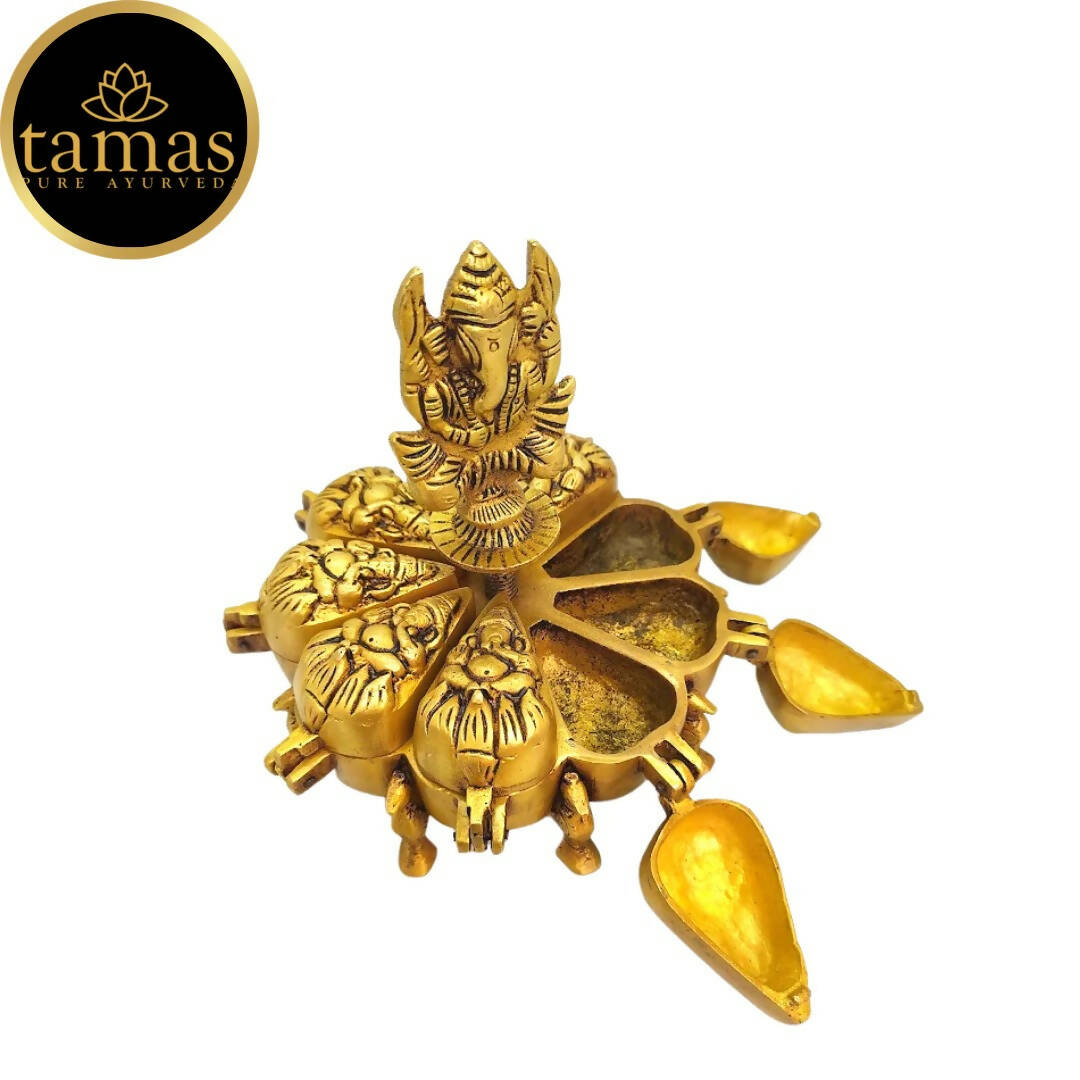 Tamas Handcrafted Brass Kumkum Box | Grocsy