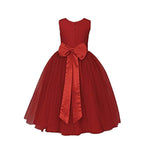 Asmaani Baby Girl's Red Color Satin A-Line Maxi Full Length Dress (AS-DRESS_22037) | Grocsy