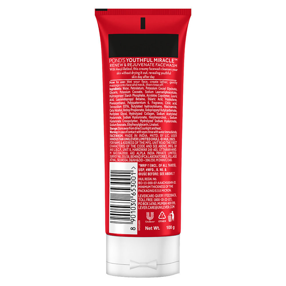 Ponds Youthful Miracle Hexyl Retinol, Renew & Rejuvenate Face Wash | Grocsy