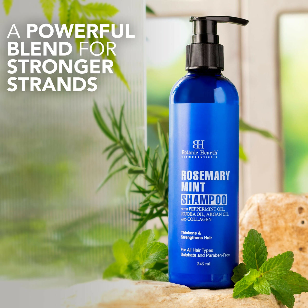 Botanic Hearth Rosemary Mint Shampoo with Peppermint Oil, Jojoba Oil & Collagen | Grocsy