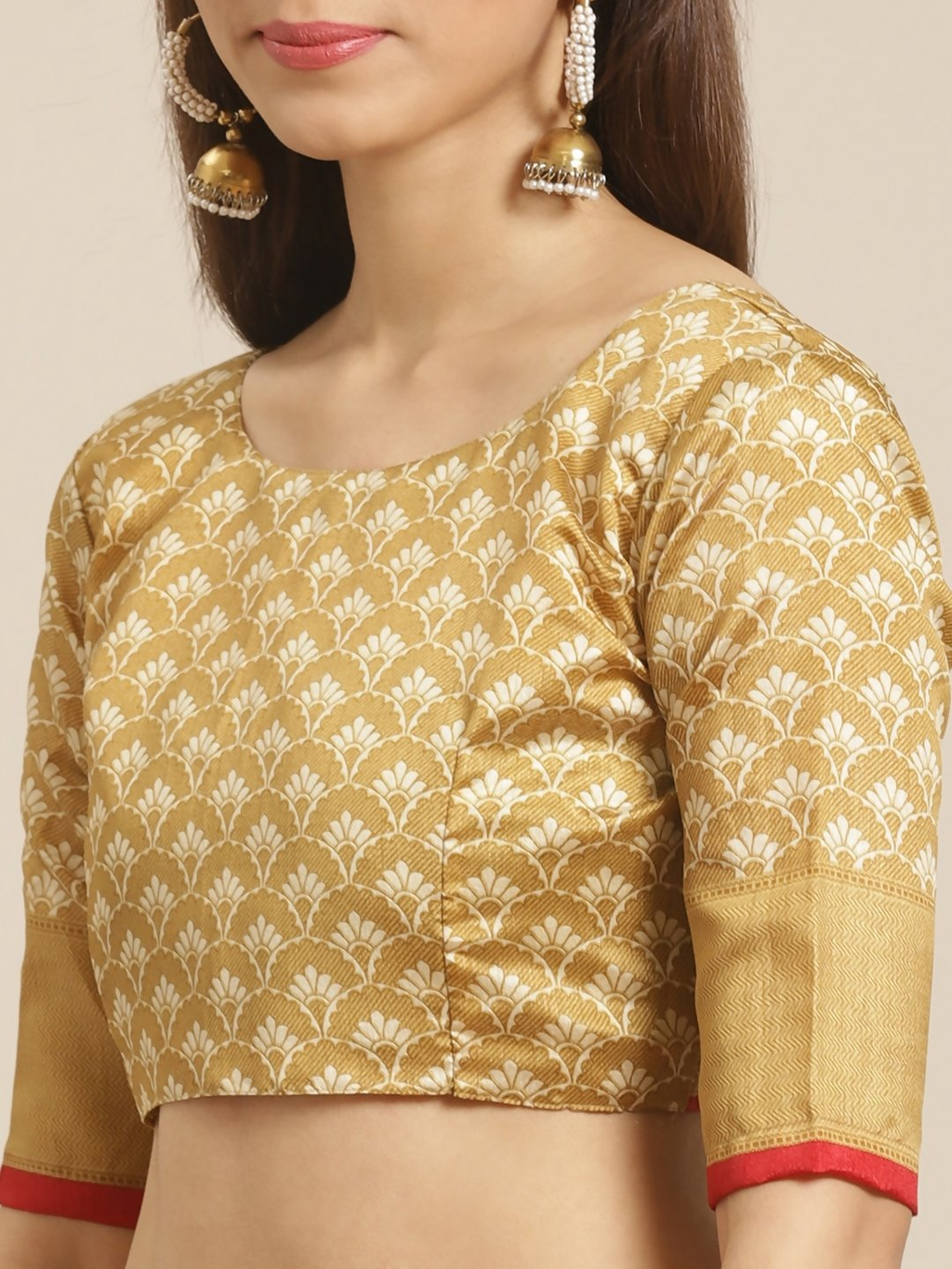 Saree Mall Beige & Cream-Coloured Printed Saree | Grocsy