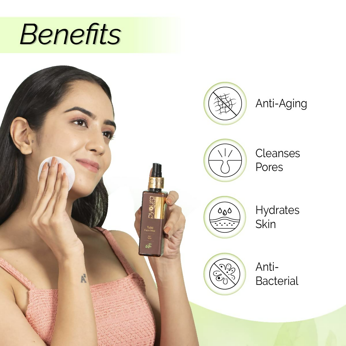 Pyoura Tulsi Anti Wrinkle Glowing Skin Face Toner Mist | Grocsy