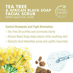 Petal Fresh Tea Tree & African Black Soap Facial Scrub | Grocsy