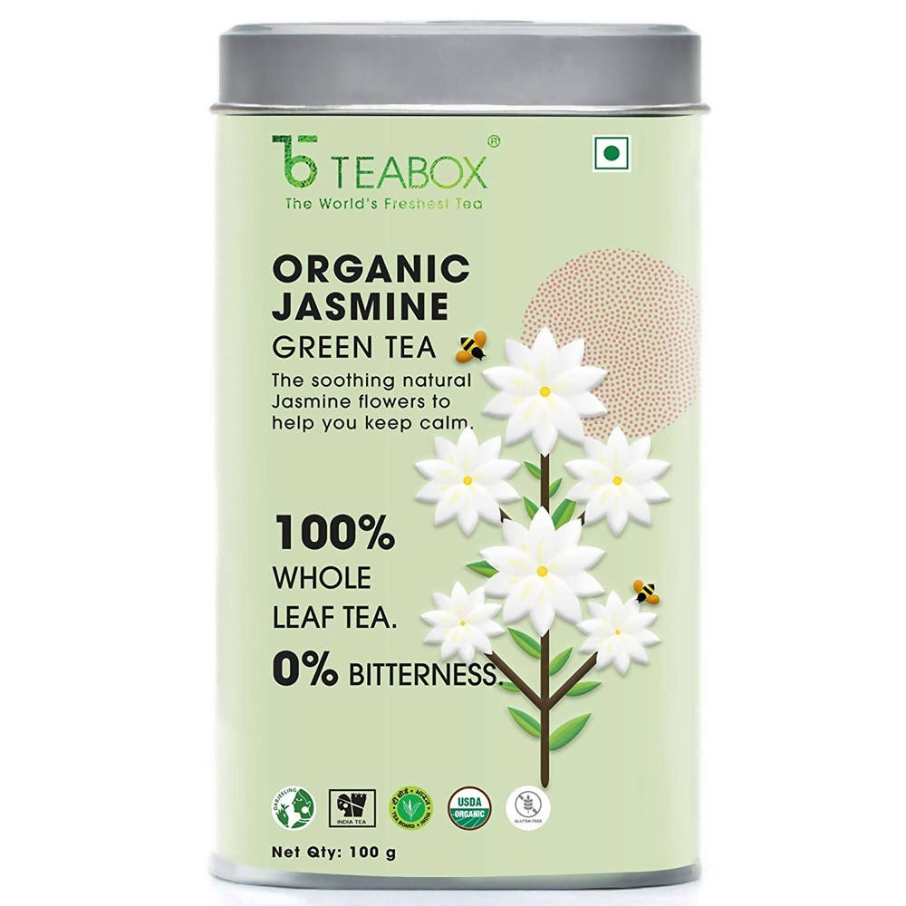 Teabox Organic Jasmine Green Tea Loose Leaves | Grocsy