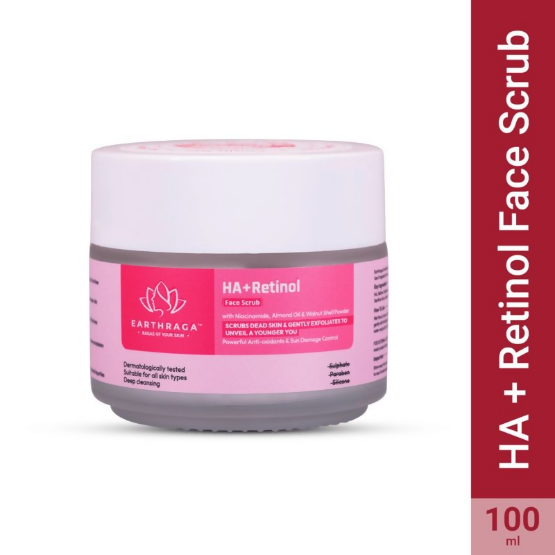 Earthraga HA + Retinol Face Scrub | Grocsy