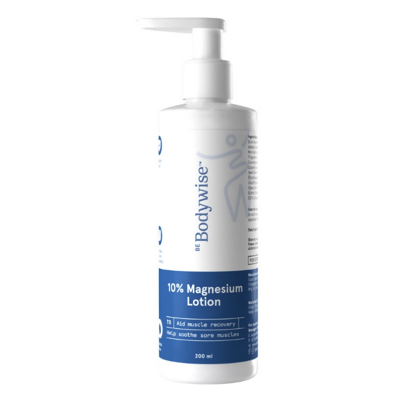 BeBodywise 10% Magnesium Body Lotion for Muscle Soreness & Cramps With Lavender Oil & Shea Butter | Grocsy