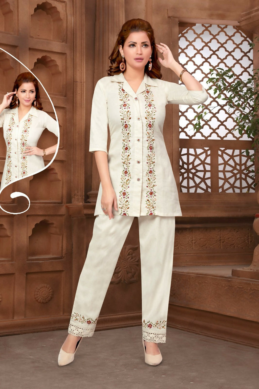 Joban Fashion Cotton Beige Color Kurta Set | Grocsy