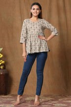 Miravan Women's Printed Short Kurti | Grocsy