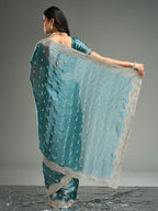 kasee Floral Embroidered Silk Blend Saree | Grocsy