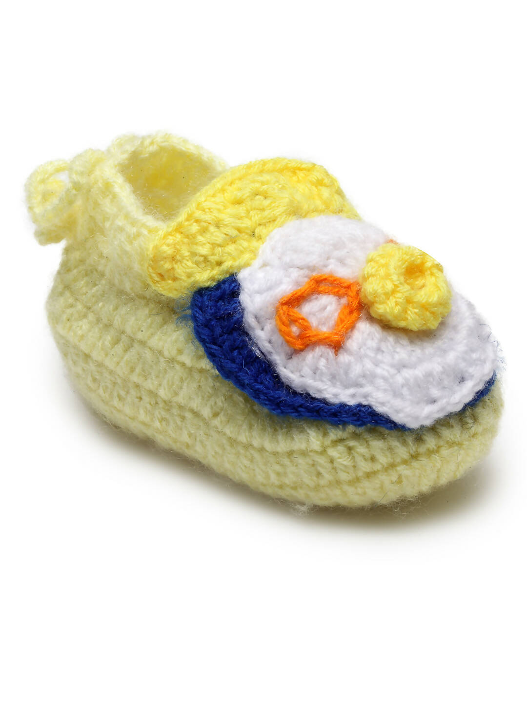 Chutput Kids Woollen Hand Knitted Self Desgin Booties - Yellow | Grocsy