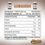 BM Wellness Ashwagandha Organic 800 mg Tablets | Grocsy