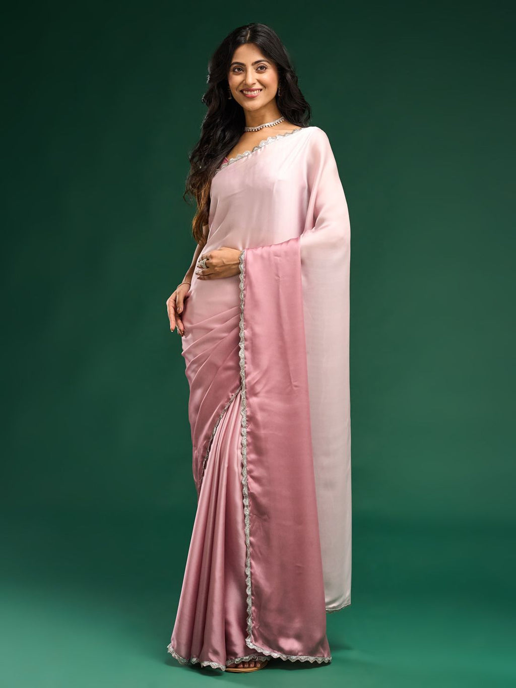 kasee Ombre Satin Saree | Grocsy