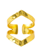 NVR Women Gold-Polished Adjustable Finger Ring | Grocsy