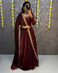 Teeya Creation Women's New Trendy Latest Designer Embroidery Anarkali Gown with Dupatta Set | Grocsy