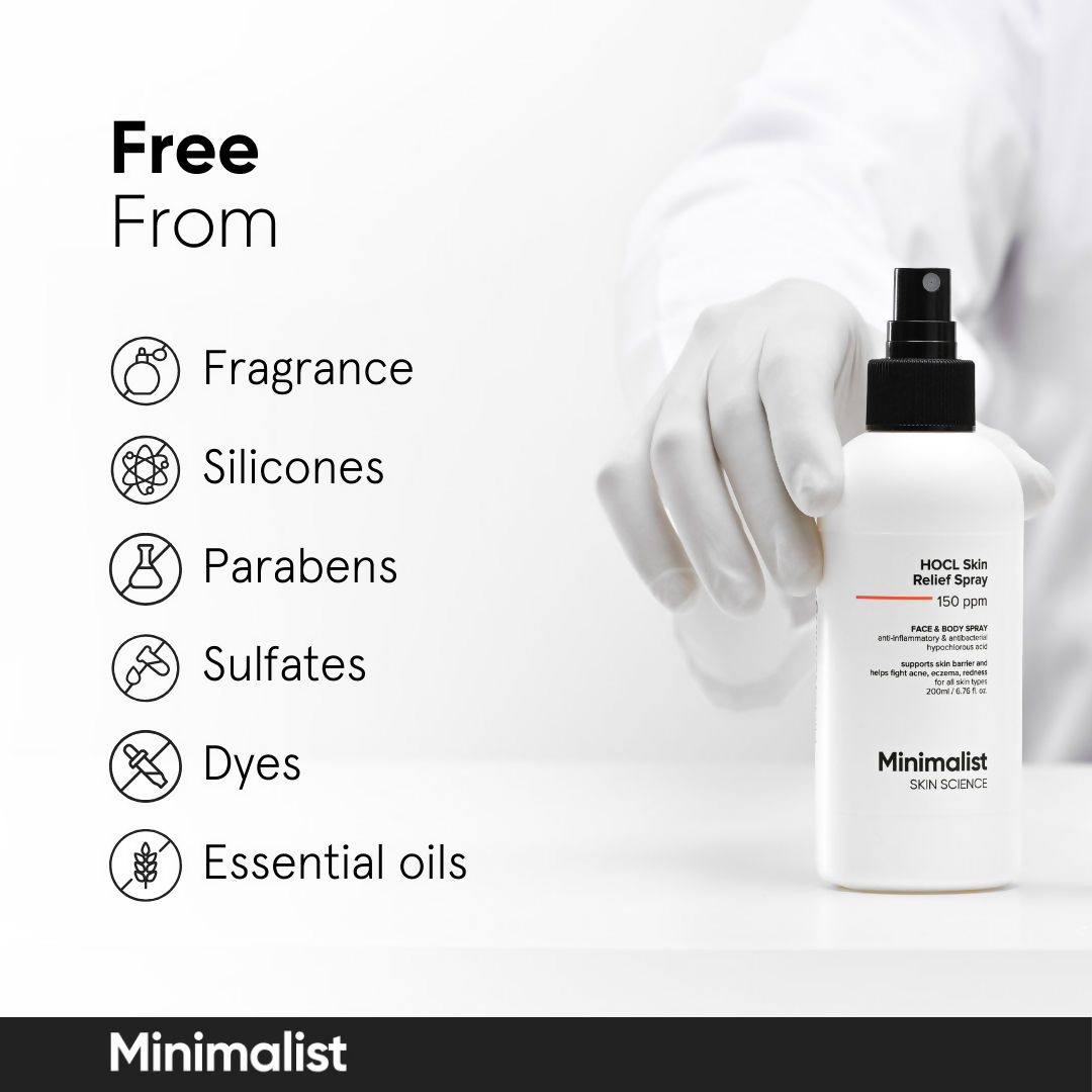 Minimalist HOCL Skin Relief Spray 150 PPM Face & Body Spray | Grocsy