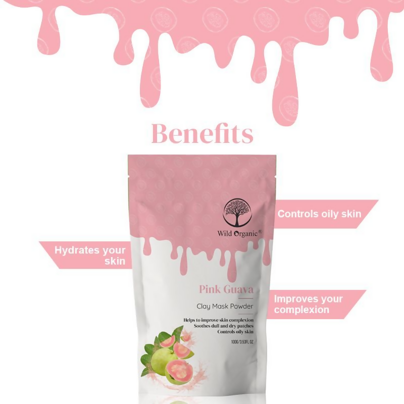 Wild Organic Pink Guvava Clay Mask Powder | Grocsy