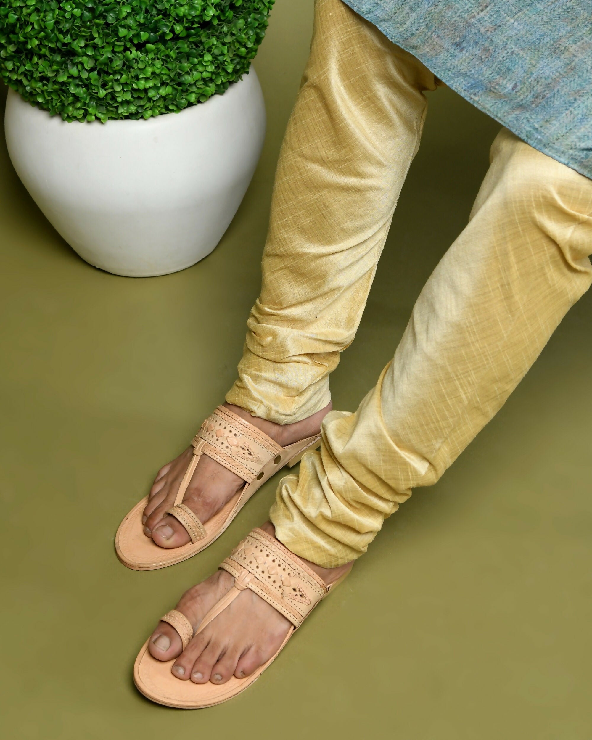 Stepsoft Natural Leather Kolhapuri Chappals For Men – Party & Ethnic Wear | Grocsy