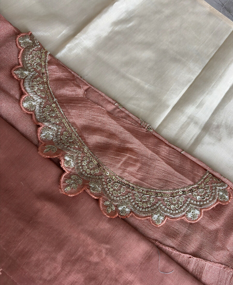KC Peach Vichitra Silk Palazzo Suit For Women Festival Wear | Grocsy