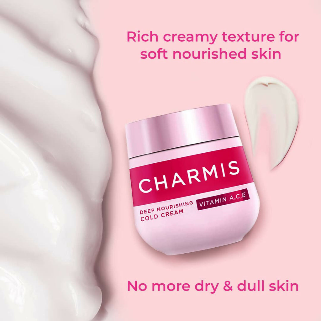 Charmis Deep Nourishing Cold Cream with Vitamin C, A and E for Glowing and Moisturized Skin | Grocsy