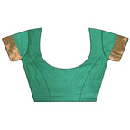 Joban Fashion Teal Green Jacquard Butti Soft Lichi Silk Paithani Saree | Grocsy