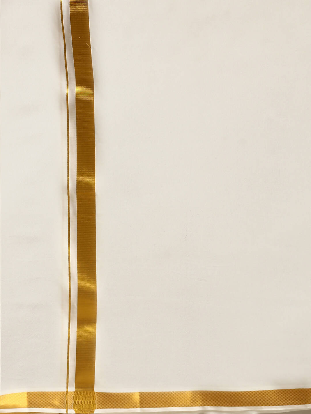 Ramraj Cotton Premium Wedding Cream Regular Dhoti, Shirt & Towel Set Golden Reward | Grocsy