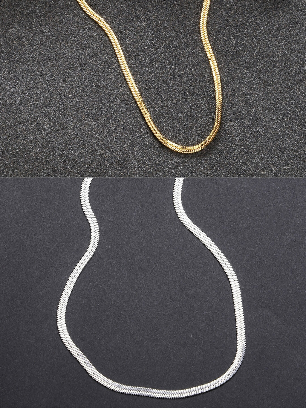 NVR Women's Set of 2 Silver & Gold Rhodium-Plated Minimal Chain | Grocsy