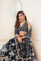 Eilara Women'S Black Butterfly Net With Sequins And Embroidery Work Lehenga Choli For Wedding | Grocsy