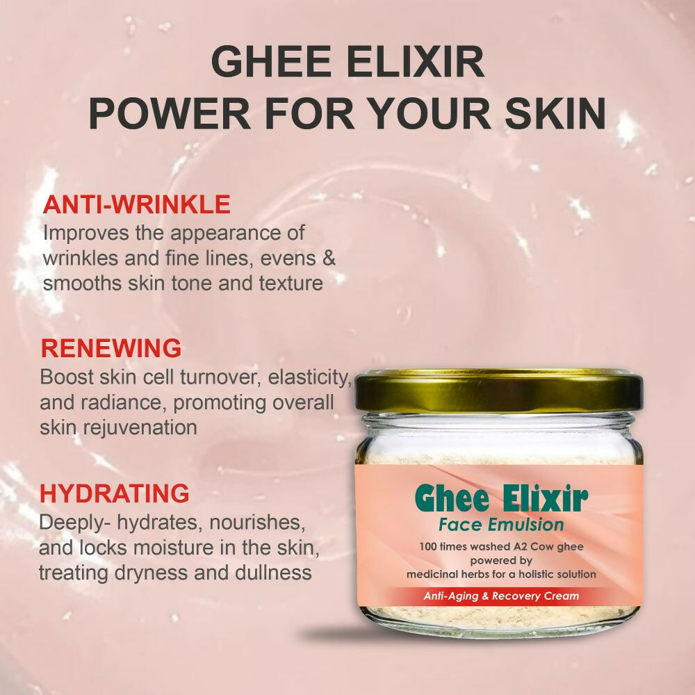 Beauty Secrets Ghee Elixir Ayurvedic Night Cream for Face infused with Collagen | Repair, Restore and Revive Naturally | Anti Aging Moisturizer | Grocsy