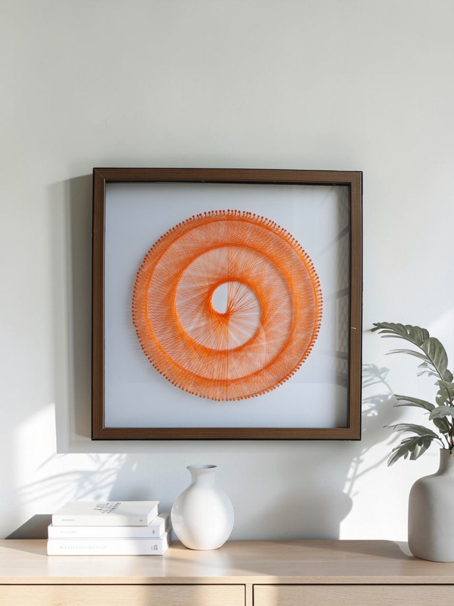 Sun Mun Decors Orbit of Threads String Art Wall Frame Geometric Handmade Décor | Grocsy