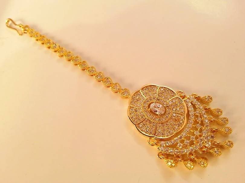 AD Bridal Stones Maang Tikka | Grocsy