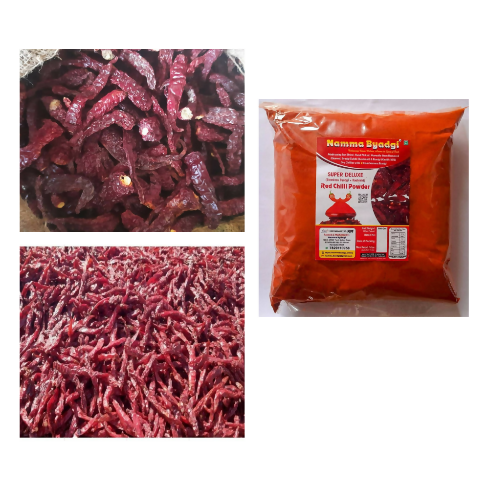 Namma Byadgi's Mirchi Kit - Dry Red Chillies & Chilli Powder | Grocsy