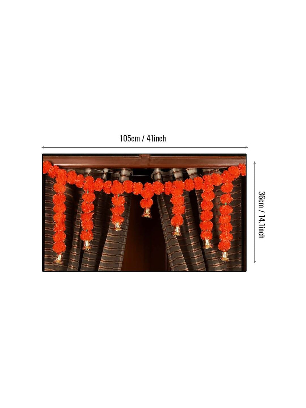 Tied Ribbons Orange Hanging Marigold Flowers Garland | Grocsy