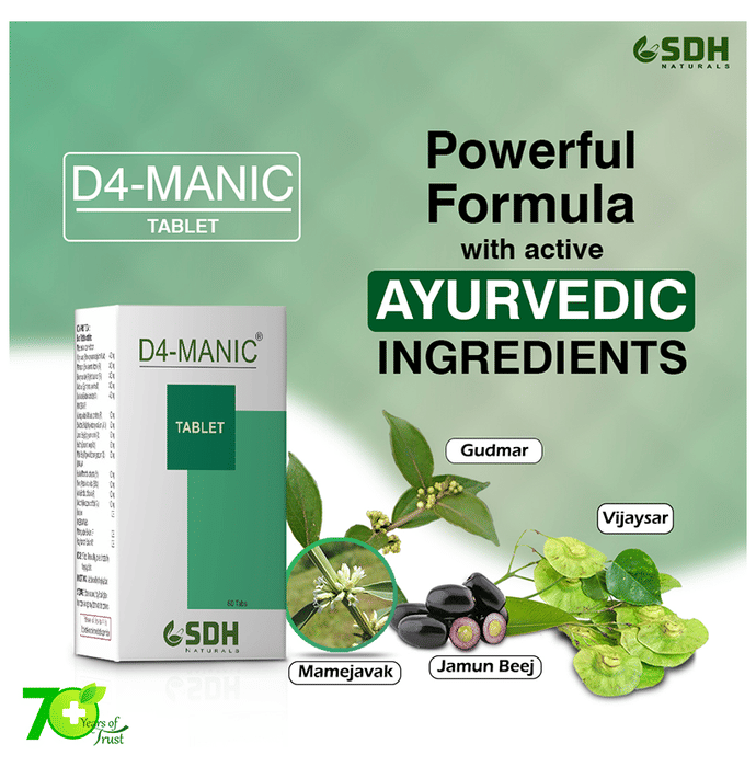 SDH Naturals D4-Manic Tablet | Grocsy