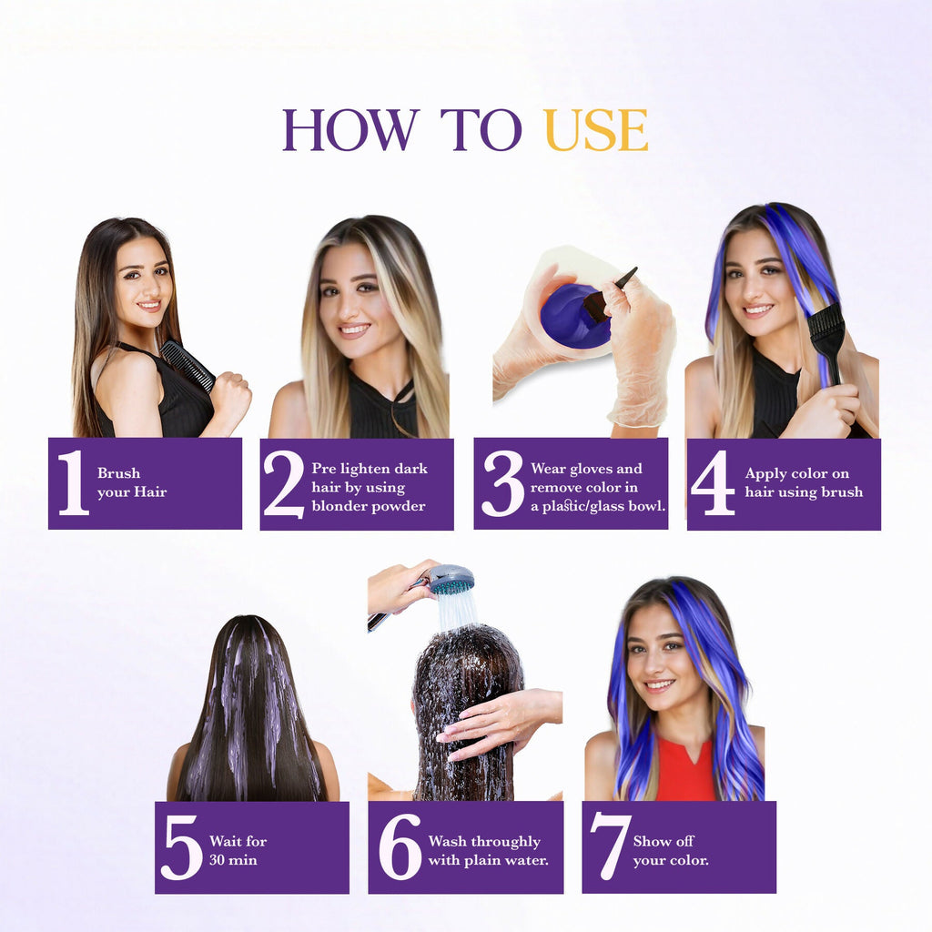 Cosglam Semi Permanent Hair Color for Women & Men (#61 Purple Blue) | Grocsy