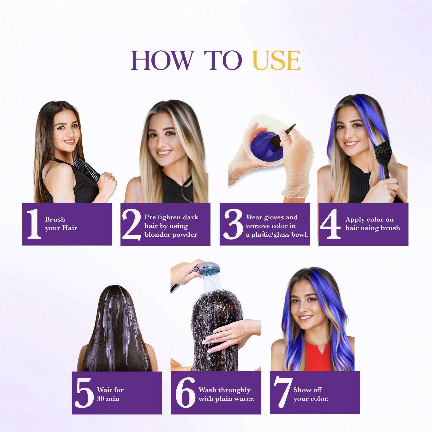 Cosglam Semi Permanent Hair Color for Women & Men (#61 Purple Blue) | Grocsy