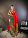 Joban Fashion Green Butti Banarasi Silk Sarees | Grocsy
