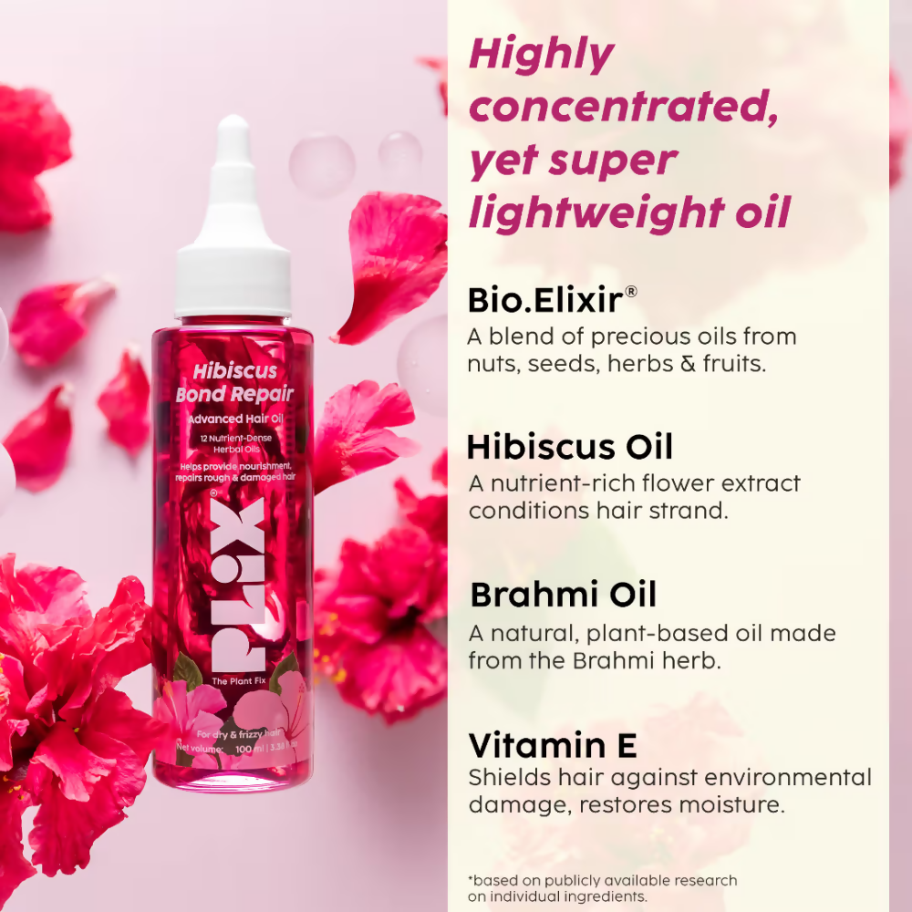 PLIX The Plant Fix Hibiscus Bond Repair Advanced Hair Oil | Grocsy
