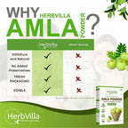 Herbvilla Amla (Indian Gooseberry) Powder For Hair Growth | Grocsy
