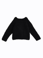 Chutput Kids Woollen Hand Knitted Full Sleeves Elephant Detail Sweater For Baby Boys - Black | Grocsy