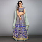 Jyoti Fashion Royal Blue Sequence, Dori & Zari Embroidery Tafeta Silk Lehenga Choli with Dupatta | Grocsy