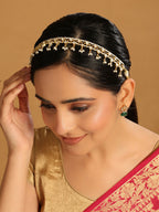Nuyug 22K Gold Plated Regal Kundan & Pearl Matha Patti | Grocsy