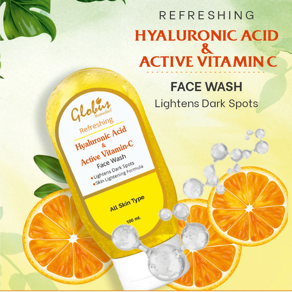 Globus Remedies Hyaluronic Acid & Vitamin C Face wash | Grocsy