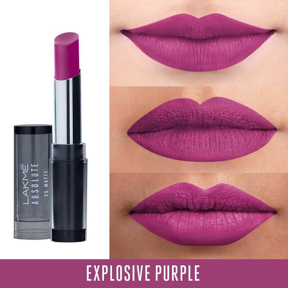 Lakme Absolute 3D Lipstick - Explosive Purple | Grocsy