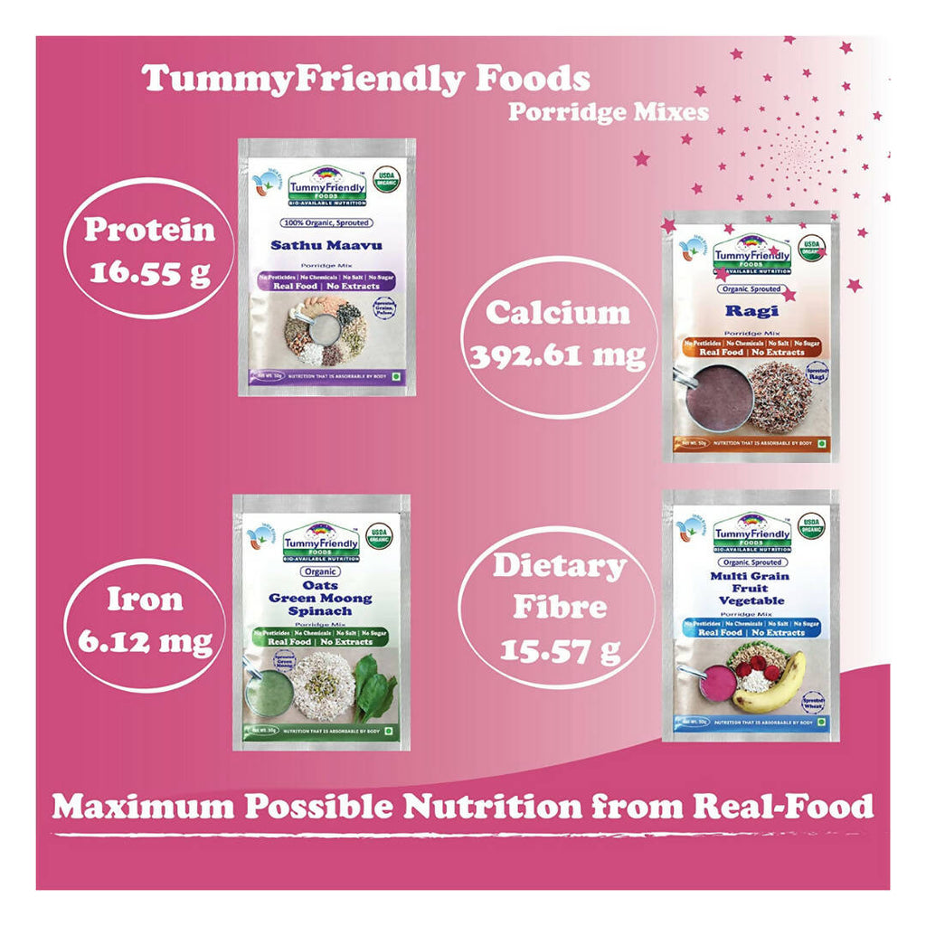 TummyFriendly Foods Organic Sprouted Porridge Mixes Combo | Grocsy