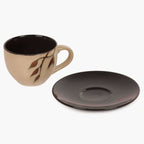Home Centre Caraway Cup and Saucer- Set of 13 Pcs - 220 ml - Brown | Grocsy