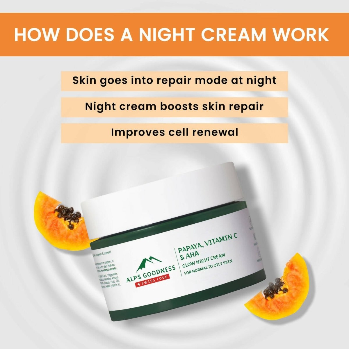 Alps Goodness Papaya, Vitamin C and AHAs Glow Night Cream | Grocsy