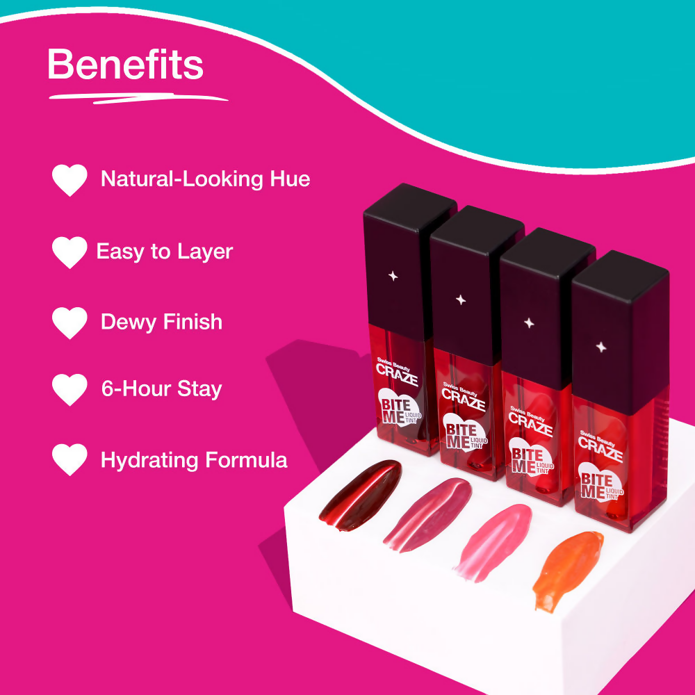 Swiss Beauty Craze Bite Me Liquid Tint - 4 Love Bite | Grocsy